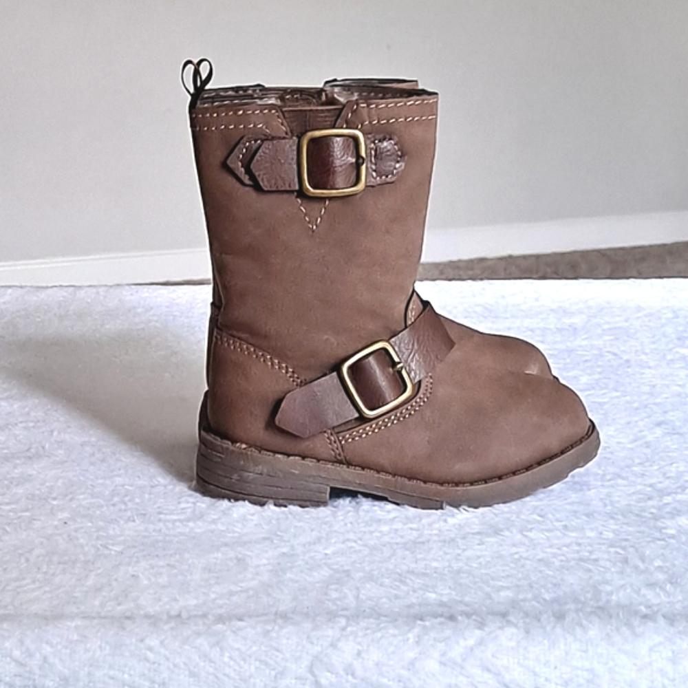 Little Girl's Brown Knee High 👢 Boots - Picture 4 of 7